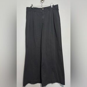 Anthropologie Black Dark Gray Wide Leg Dress Pants Womens Size 6